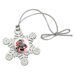 Bruce Lee Signature Metal Snowflake Christmas Tree Holiday Ornament - 1 of 3