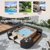 ELJGET Hot Tub Outdoor Rattan Furniture Set, Surround Outdoor Spa Sectional Sofa Frame, Storage Spaces with Cushions, for Patio, Backyard - 3 of 4