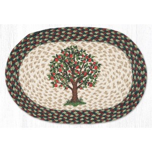 Earth Rugs Oval Apple Tree Placemat – Country Kitchen Dining Accent 13"x19" - 1 of 3