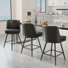 PU Leather Modern Paded Bar Stools: 360° Rotation, Durable Build & Chic Design - 3 of 4