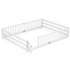 Safstar Queen Size Floor Bed w/Full Length Safety Guardrails & Door for Boys, Girls - 2 of 4