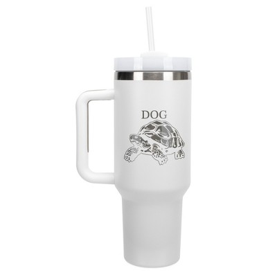 100 North Turtle Dog Elden Meme Ring Video Game Wrap-Around 40 Oz. Stainless Steel Water Bottle Coffee Mug, Spill & Leak Resistant, Travel Tumbler