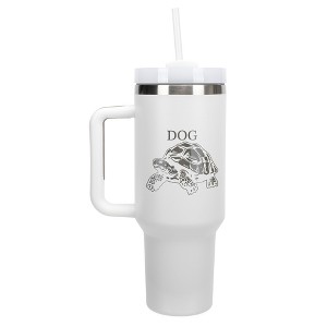 100 North Turtle Dog Elden Meme Ring Video Game Wrap-Around 40 Oz. Stainless Steel Water Bottle Coffee Mug, Spill & Leak Resistant, Travel Tumbler - 1 of 4