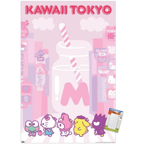 Trends International Hello Kitty - Punk Framed Wall Poster Prints Black  Framed Version 14.725 x 22.375