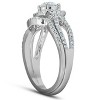 Pompeii3 1 1/4 Ct Cushion Halo Split Band Halo Diamond Engagement Wedding Ring White Gold - 3 of 4