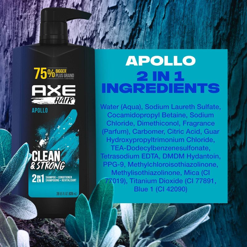Axe Apollo Sage &#38; Cedarwood Scent 2-in-1 Hair Shampoo &#38; Conditioner - 28 fl oz, 6 of 14