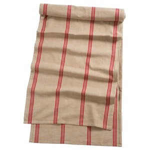 Slickblue Cotton Table Runner, Black or Red Stripes with Beige, Classic Dining or Kitchen Accent, 105"x20.5" - 1 of 3