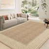 Modern Area Rugs Washable Bordered Floor Carpet, Foldable Contemporary Striped Indoor Mat, Non-Slip Low Pile Accent Rugs for Bedroom, Kitchen, Laundry - 4 of 4