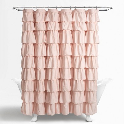 72x72 Riley Shower Curtain Blush Pink - Lush Décor : Target