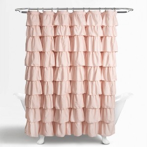 Ruffle Shower Curtain Blush Pink - Lush Decor