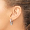 Black Bow Jewelry 14k White Gold Polished Twisted Round Hoop Earrings, 20mm (3/4 Inch) - 3 of 4