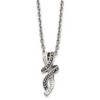 Chisel Stainless Steel Black and White Crystal Fancy Twisted Pendant on an 18" Cable Chain Necklace - 2 of 4