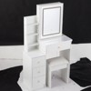 FONTOI Bedside Cabinet Vanity Table&Cushioned Stool, Dresser with Mirror&Tri-color Switching for Bedroom, White, 12.6"*50.4"*29.2" - 2 of 4