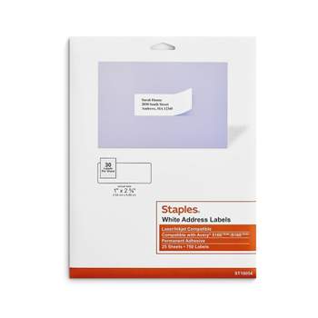 Staples Laser/Inkjet Address Labels 1" x 2 5/8" White 30 Labels/Sheet 18054/SIWJ100