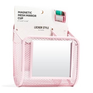 Magnetic Mesh Metal Locker Mirror Cup Blush Pink - Locker Style by UBrands