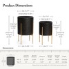 LuxenHome Set of 2 Black Floral Stamped Metal Cachepot Planters with Gold Stands - 3 of 4