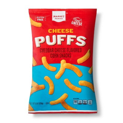 Cheddar Cheese Flavored Cheese Puffs Corn Snacks 8oz Market