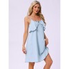INSPIRE CHIC Womens Nightgown Spaghetti Strap Lingerie Full Ruffle Cami Slip Chemise Soft Sleepwear - 3 of 4
