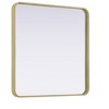 Elegant Lighting Contour Metal Square Mirror 30x30 in Brass - 4 of 4