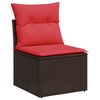 vidaXL 6 Piece Patio Sofa Set with Cushions Brown Poly Rattan - 4 of 4