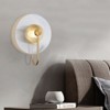 YIYIBYUS Modern Gold Round LED Wall Sconce with Glass Shade for Bedroom Living Room - 4 of 4