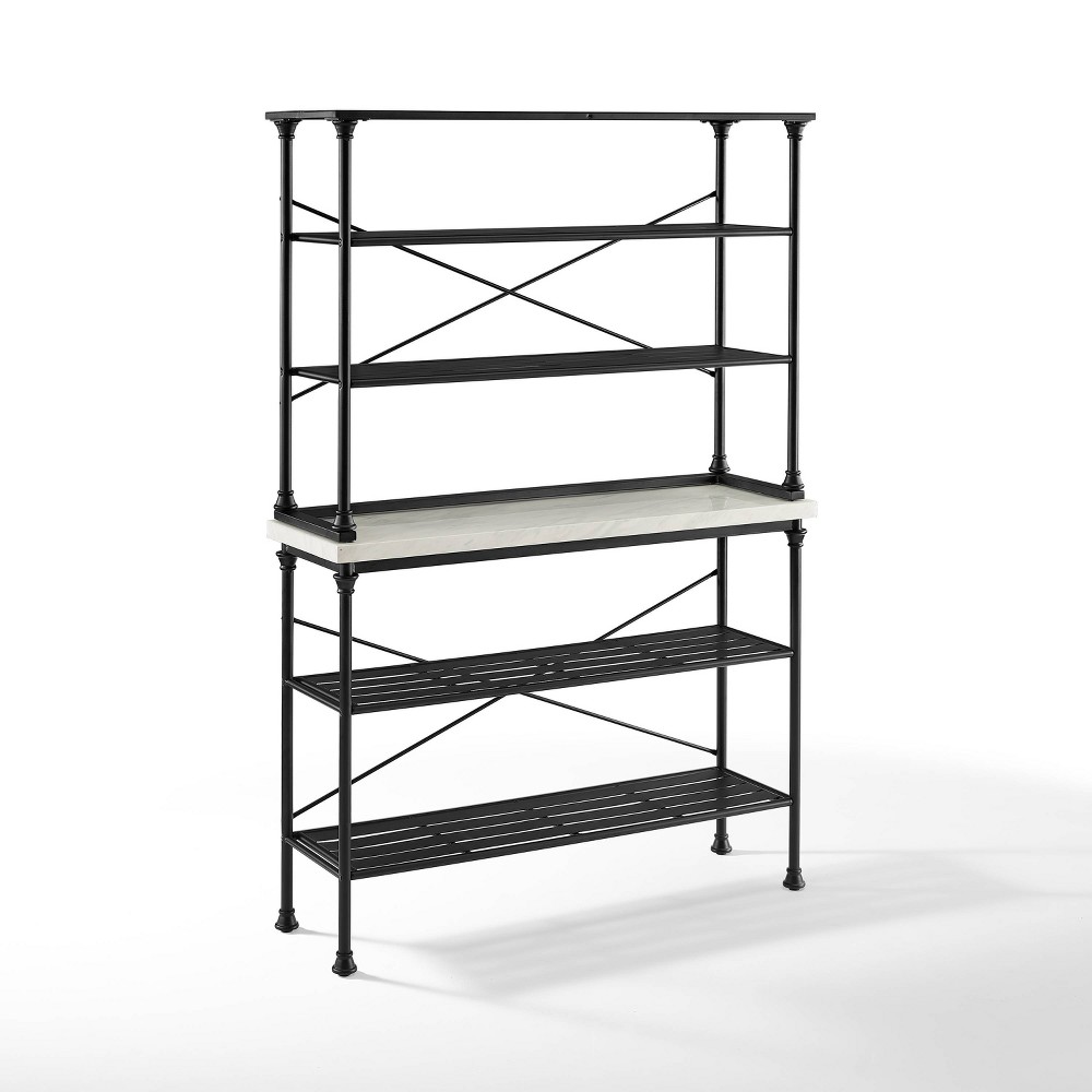 Madeleine Baker's Rack Console and Hutch Matte Black - Crosley