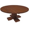 HomeRoots 58" Brown Solid Wood Pedestal Base Round Top Dining Table - 4 of 4