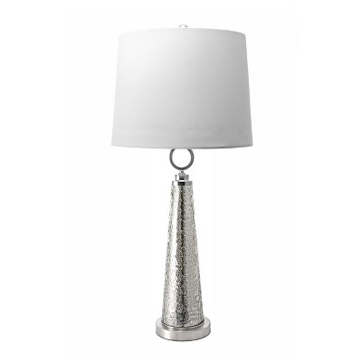 nuLOOM Fairfield Glass 34" Table Lamp Lighting - Satin Nickel & Mercury 34" H x 15" W x 15" D