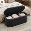 Chenille Upholstered Storage Ottoman Bench with Safety Hinge, Footrest and End of Bed Seat for Bedroom, Living Room or Entryway-Tanpinhause - 2 of 4