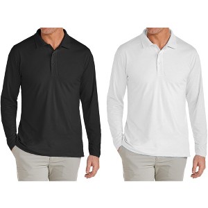 Jump Start Men's Modern Fit Long Sleeve Polo Shirt-2 Pack - 1 of 1