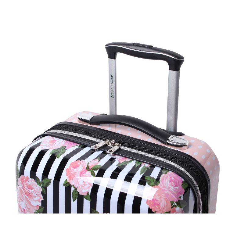 Betsey Johnson Expandable Hardside Medium Checked Spinner Suitcase, 3 of 6