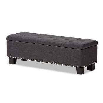 Hannah Modern And Contemporary Fabric Upholstered Button - Tufting Storage Ottoman Bench - Baxton Studio
