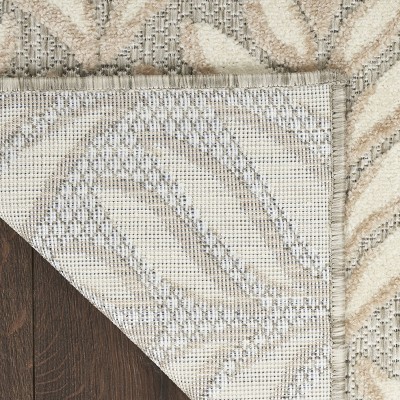 Aloha Tropical Palm 5'3" x 7'5" Ivory Grey Outdoor Rug