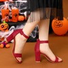 Allegra K Women's Back to College Open Toe Ankle Strap Chunky Heel Sandals - 2 of 4