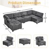 CAVINAS 6-Seater U-Shaped Modular Sectional Sofa,Cloud Couch Sectional with 1 Ottoman,Conversible Chaise Sofa for Living Room - 3 of 4