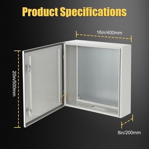 Electrical Distribution Box with Hinged Cover, Panel Box with Waterproof & Dustproof Enclosure, Indoor Outdoor Junction Box with Mounting Plate - 1 of 4