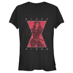 Juniors Womens Marvel Black Widow Hero Target T-Shirt - 1 of 3
