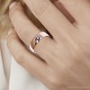 Pompeii3 White & Rose Gold Plain High Polished Wedding Band 14K - 3 of 4