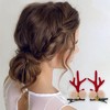 Unique Bargains Christmas Hair Clips Antlers Bell for Christmas 2.76"x1.77" Red 1 Pair - 2 of 4