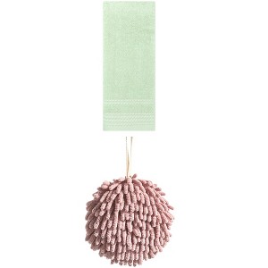 REGALWOVEN Solid Soft Absorbent Hand Towels for Bathroom Kitchen 14" x 30"/6" x 6" 2 Pcs - 1 of 4