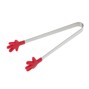 Unique Bargains Pcs Food Tongs Hand-Shaped Ice & Food Tongs Dishwasher Safe Stainless Steel Silicone 5 Inch 1 Pcs - 1 of 3