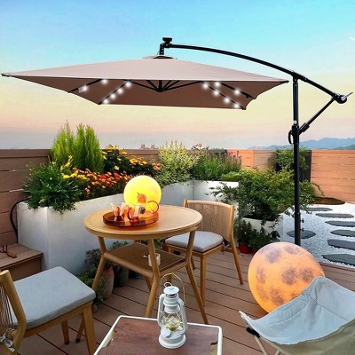 Outdoor Patio Umbrella, Waterproof 6 Ribs Umbrella with Crank and Cross Base for Garden Deck Backyard Pool Shade Outside Deck Swimming Pool