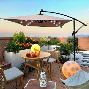 Outdoor Patio Umbrella, Waterproof 6 Ribs Umbrella with Crank and Cross Base for Garden Deck Backyard Pool Shade Outside Deck Swimming Pool - 1 of 4
