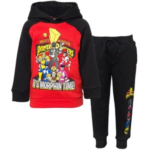Power Rangers Zach Yellow Ranger Blue Ranger Red Ranger Fleece Pullover Hoodie and Pants Outfit Set Toddler  - 1 of 4