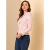 INSPIRE CHIC Women's Notched Collar Long Sleeve Button Front Striped Blazer - 4 of 4