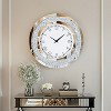 Round Mirror Wall Clock Crushed Diamond - 2 of 4