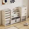 MAYEERTY 4-Tier Kids Toy Storage Organizer 8 Removable Bins 2 Cabinets Book Shelf for Playroom Bedroom - 3 of 4