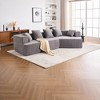 129.5" Deep Seat Memory Foam Sectional Sofa, No Assembly, Chenille Fabric Sofa Couch with 5 Pillows, Removable Covers - 2 of 4