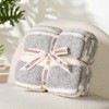 Snuggle Sac Reversible Knit Throw Blanket,Fuzzy Microfiber Throw,Heather Stripe Style - 2 of 4