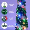 JOYFY 5 FT Tinsel Christmas Tree, Pre Lit Collapsible Tree with 50 LED Lights and Ornaments for Home Holiday Christmas Party Indoor Decoration - 2 of 4